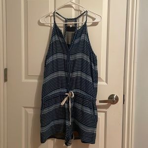 Lou & Grey Blue and White Romper (Size Small)